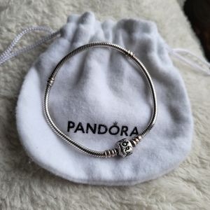 Pandora Moments Snake Chain Sterling Silver Bracelet Length 7.5"